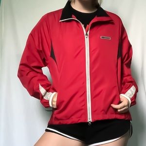 Red track jacket